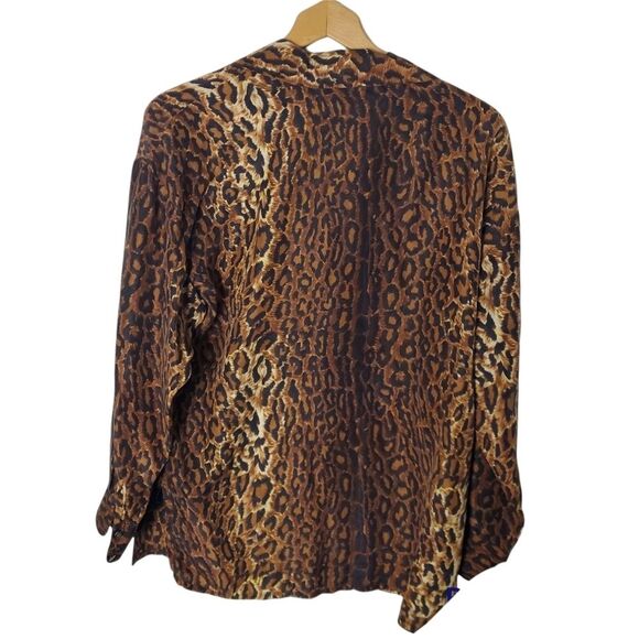 Vintage Express Silk Leopard Print Blouse Size Small - Picture 2 of 5